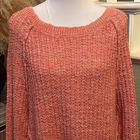 Free People Star Dune Coral Oversized Sweater Size Medium - Picture 4 of 7